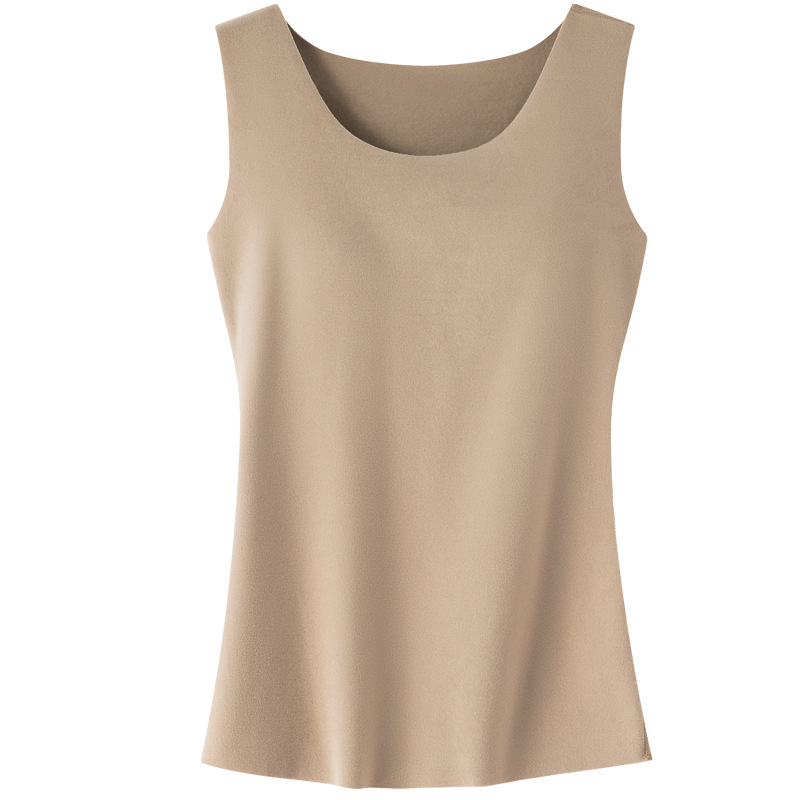 Termalna vesta za žene s umetkom za prsa, fleece podstava, bez šavova, debela tkanina 251-300 g/m2