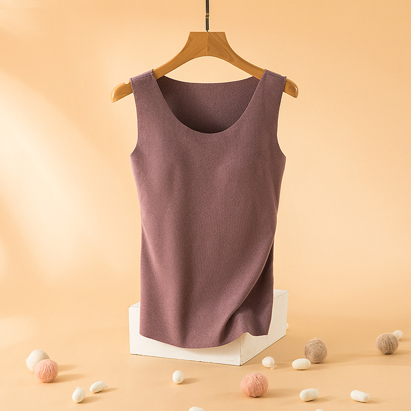 Termalna vesta za žene s umetkom za prsa, fleece podstava, bez šavova, debela tkanina 251-300 g/m2