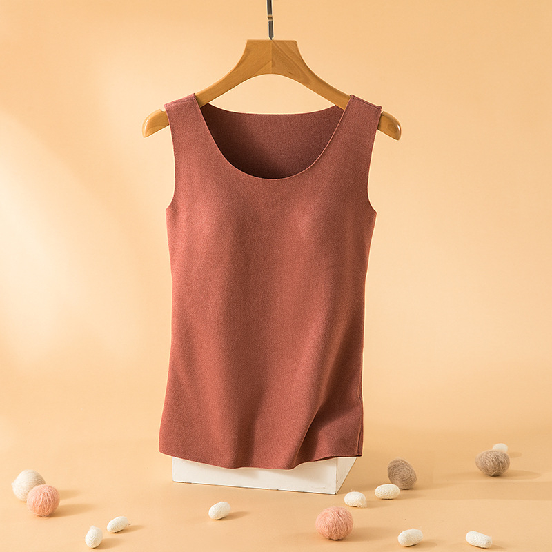 Termalna vesta za žene s umetkom za prsa, fleece podstava, bez šavova, debela tkanina 251-300 g/m2