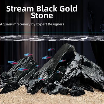 Sada kamenných prvkov pre akvárium na stolné použitie - živica, ekologický tok dekor, platforma pre korytnačku