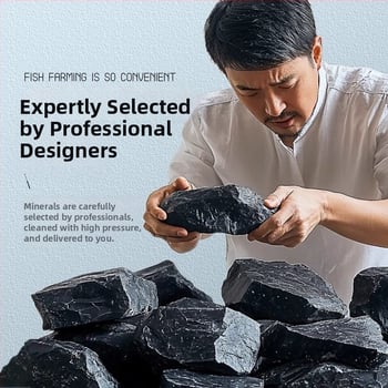 Sada kamenných prvkov pre akvárium na stolné použitie - živica, ekologický tok dekor, platforma pre korytnačku