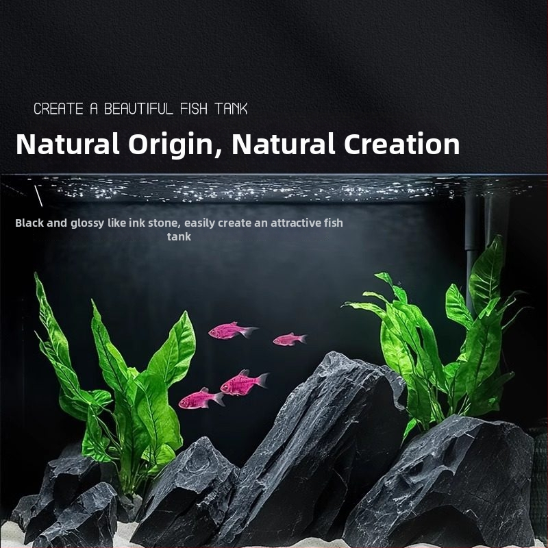 Sada kamenných prvkov pre akvárium na stolné použitie - živica, ekologický tok dekor, platforma pre korytnačku