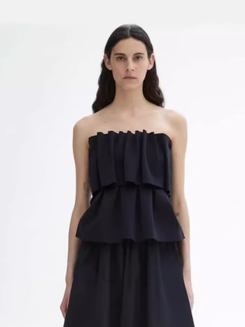 Туб топ без презрамки — Slim fit, Ultra къс стил (≤40 см), Пролет 2025