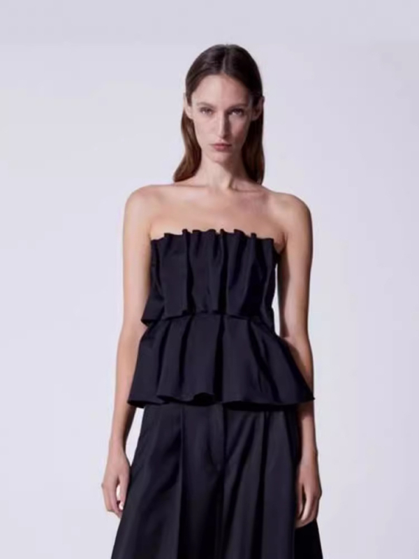 Туб топ без презрамки — Slim fit, Ultra къс стил (≤40 см), Пролет 2025