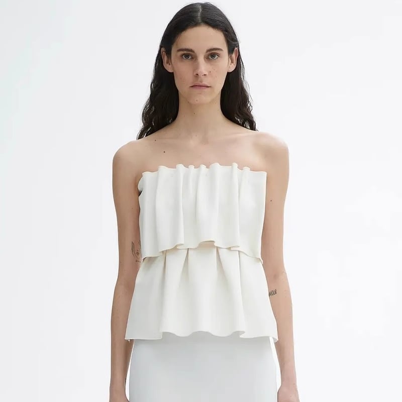 Туб топ без презрамки — Slim fit, Ultra къс стил (≤40 см), Пролет 2025