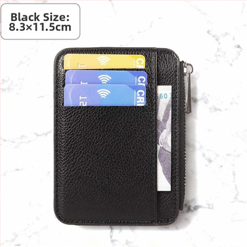 Ултратънък PU портфейл за карти и документи, сгъваем пътнически калъф, защита срещу кражба, 1 сгъване