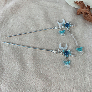 Igla za kosu od legure Moon Tassel, antički stil, Jinling Jewelry, model T0753, dodatak za glavu