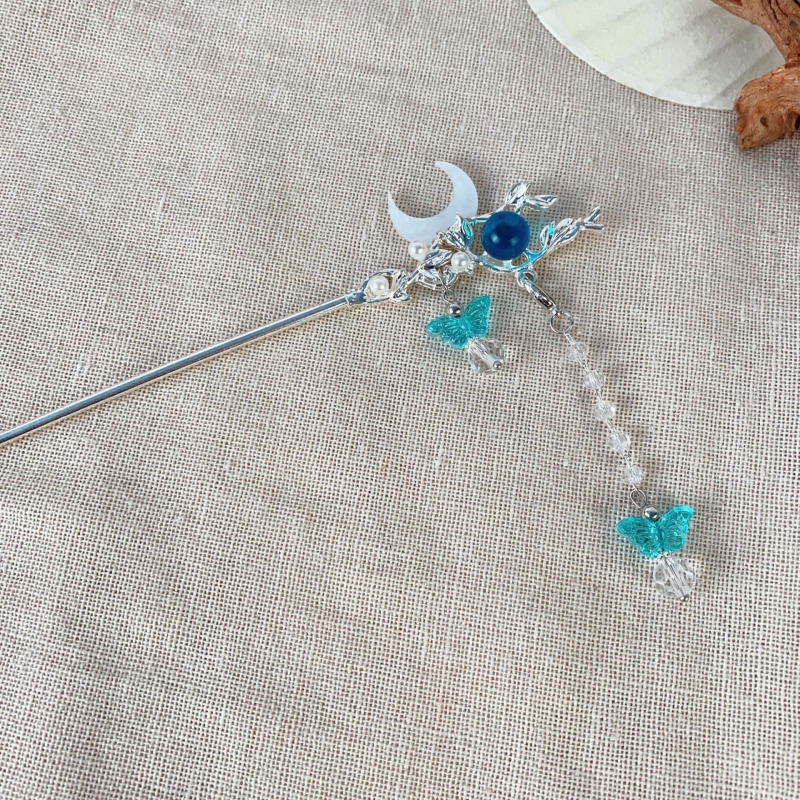 Igla za kosu od legure Moon Tassel, antički stil, Jinling Jewelry, model T0753, dodatak za glavu