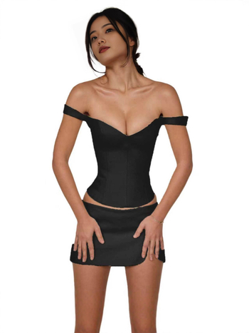 Тънък прилепващ дамски потник от чист памук с двойни презрамки, ултра къс стил, едноцветен модел