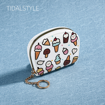 Дамски портфейл в японски стил с 11 отделения за карти и документен джоб, плодова шарка, полиестер, марка TIDALSTYLT