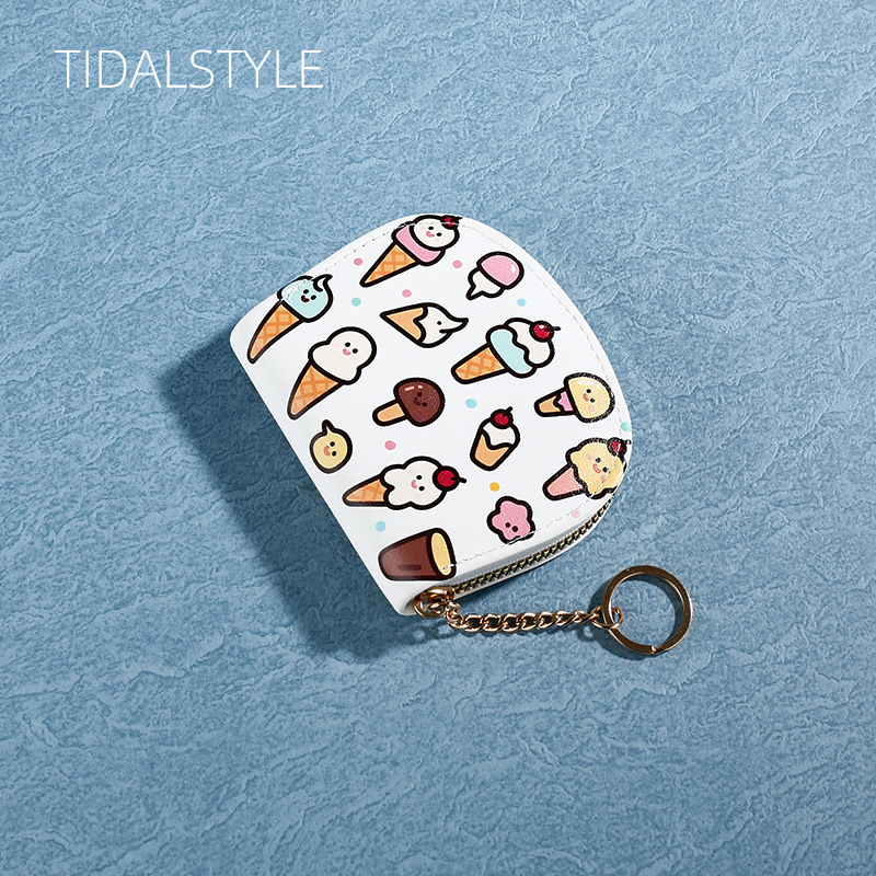 Дамски портфейл в японски стил с 11 отделения за карти и документен джоб, плодова шарка, полиестер, марка TIDALSTYLT