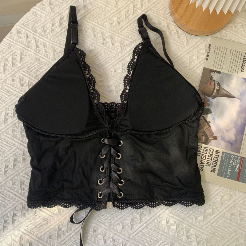 Tube top s vodotopljivom čipkom, 80–90% poliester, dizajn lijepo leđa, šalica 1/2, srednji oblik čašice