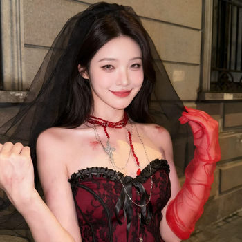 Pokrivalo za glavu od mreže, vintage ženski stil, goth šal-stil, za Halloween, nevjesta duh, jesen 2025