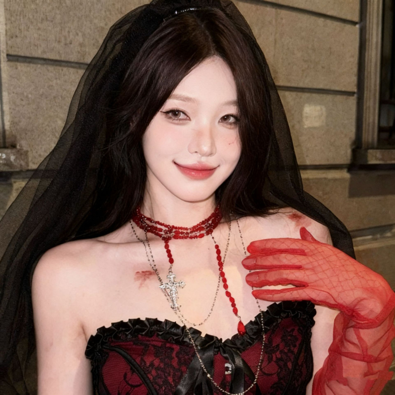 Pokrivalo za glavu od mreže, vintage ženski stil, goth šal-stil, za Halloween, nevjesta duh, jesen 2025