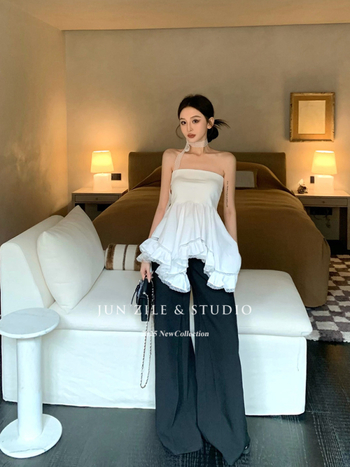 Топ без презрамки, корейски стил, памук, 50–70% памук, дължина 50–65 см