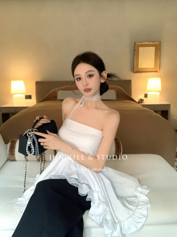 Топ без презрамки, корейски стил, памук, 50–70% памук, дължина 50–65 см