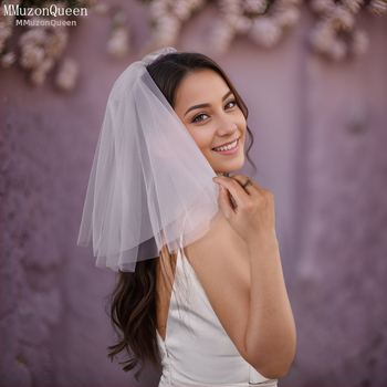 Vjenčani veo, najlon, dvostruki sloj, U-oblik, ženski stil, marka Manzhen Bride, model V-26