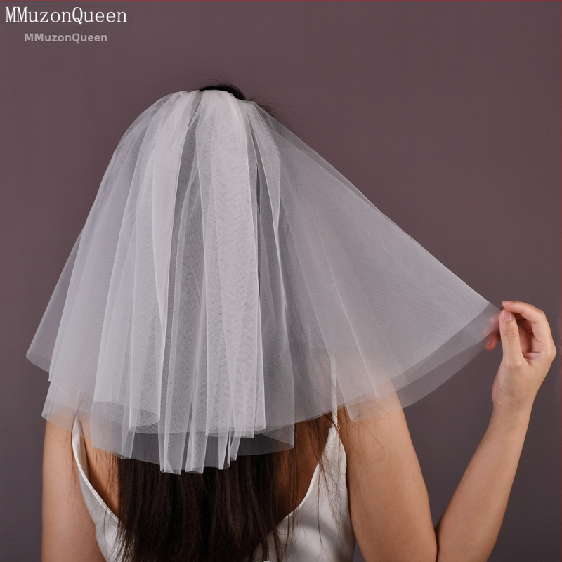 Vjenčani veo, najlon, dvostruki sloj, U-oblik, ženski stil, marka Manzhen Bride, model V-26