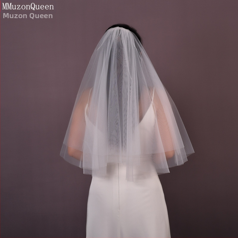 Vjenčani veo, najlon, dvostruki sloj, U-oblik, ženski stil, marka Manzhen Bride, model V-26