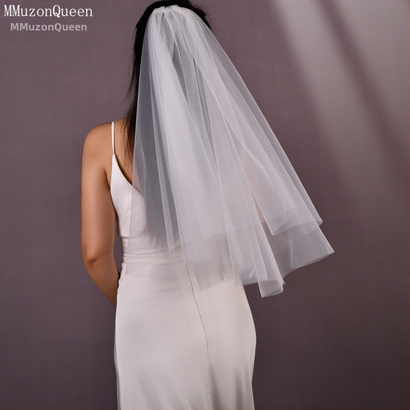 Vjenčani veo, najlon, dvostruki sloj, U-oblik, ženski stil, marka Manzhen Bride, model V-26