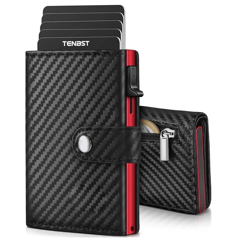 Държател за карти от естествена кожа (първи слой телешка кожа), открит дизайн, джобове за карти и отделение за сертификат, възможност за персонализация