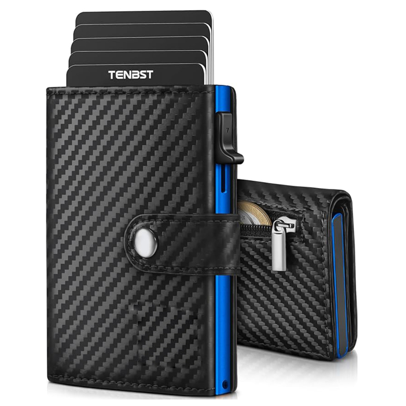 Държател за карти от естествена кожа (първи слой телешка кожа), открит дизайн, джобове за карти и отделение за сертификат, възможност за персонализация