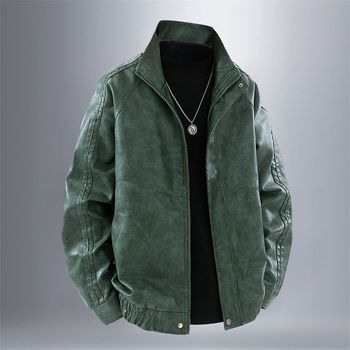 Ανδρικό PU δερμάτινο μπουφάν, μεσαιωνικού στυλ, διπλή σειρά κουμπιών, μεσαίου μήκους, πλαϊνά τσέπες, κυκλοφόρησε το φθινόπωρο του 2025