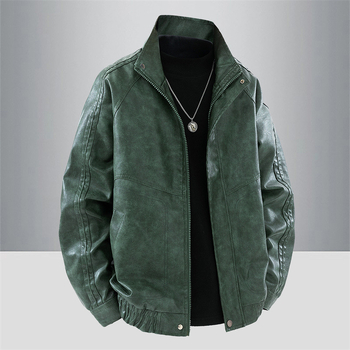 Ανδρικό PU δερμάτινο μπουφάν, μεσαιωνικού στυλ, διπλή σειρά κουμπιών, μεσαίου μήκους, πλαϊνά τσέπες, κυκλοφόρησε το φθινόπωρο του 2025
