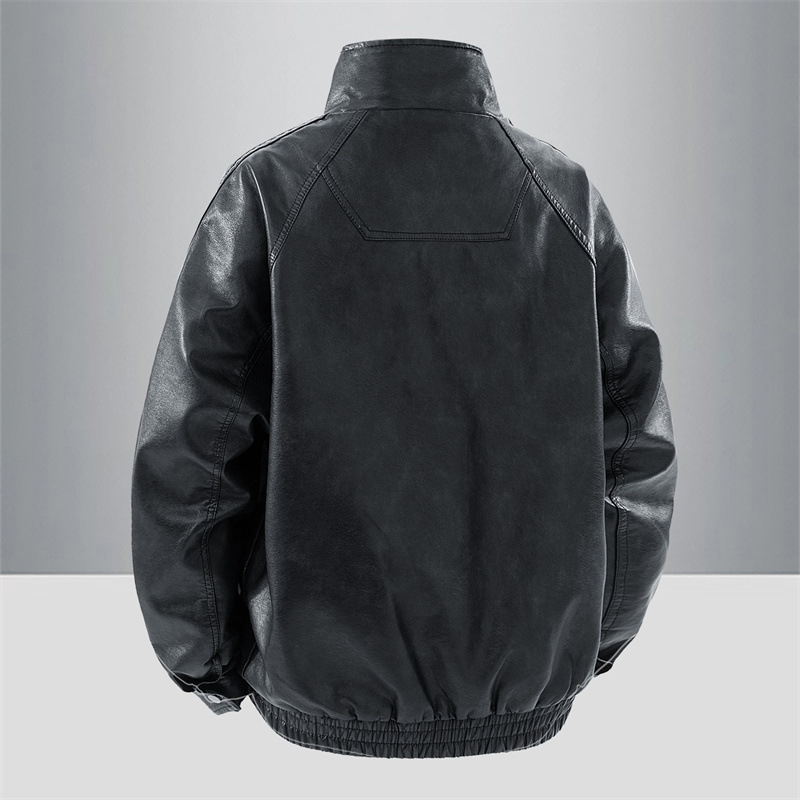 Ανδρικό PU δερμάτινο μπουφάν, μεσαιωνικού στυλ, διπλή σειρά κουμπιών, μεσαίου μήκους, πλαϊνά τσέπες, κυκλοφόρησε το φθινόπωρο του 2025
