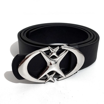 Ζώνη unisex με αστεροειδή αγκράφα, ρετρό γοτθικός σχεδιασμός, PU υλικό, αγκράφα από κράμα, αυτόματη στερέωση, πλάτος 2–4 εκ, στυλ επιχειρηματικό/πολυλειτουργικό/απλό