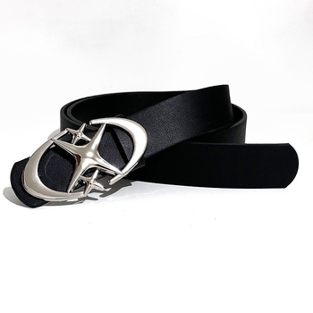Ζώνη unisex με αστεροειδή αγκράφα, ρετρό γοτθικός σχεδιασμός, PU υλικό, αγκράφα από κράμα, αυτόματη στερέωση, πλάτος 2–4 εκ, στυλ επιχειρηματικό/πολυλειτουργικό/απλό