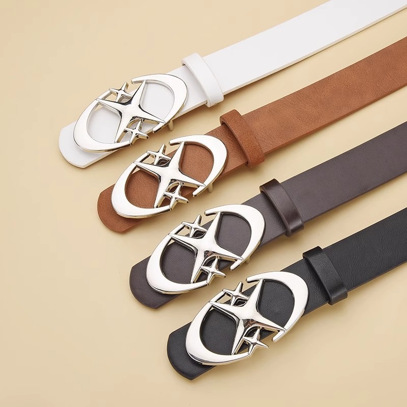 Ζώνη unisex με αστεροειδή αγκράφα, ρετρό γοτθικός σχεδιασμός, PU υλικό, αγκράφα από κράμα, αυτόματη στερέωση, πλάτος 2–4 εκ, στυλ επιχειρηματικό/πολυλειτουργικό/απλό