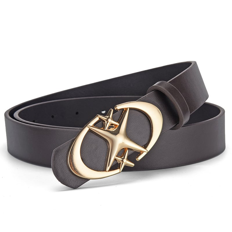 Ζώνη unisex με αστεροειδή αγκράφα, ρετρό γοτθικός σχεδιασμός, PU υλικό, αγκράφα από κράμα, αυτόματη στερέωση, πλάτος 2–4 εκ, στυλ επιχειρηματικό/πολυλειτουργικό/απλό