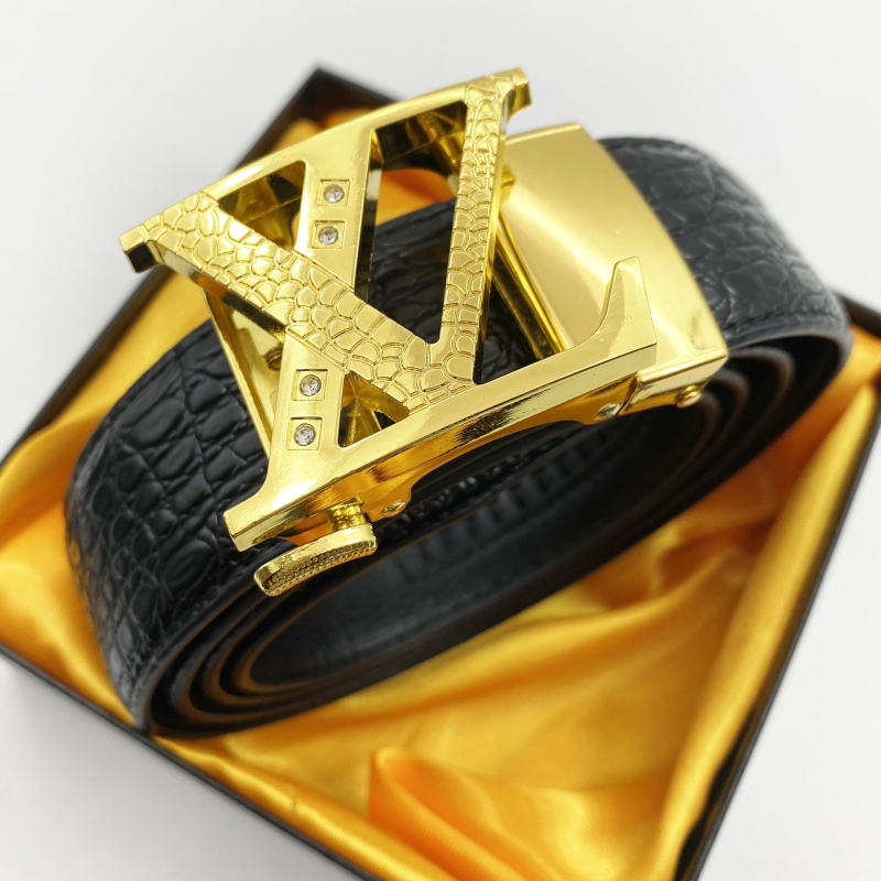 Ανδρική ζώνη με αυτόματη αγκράφα από κράμα ψευδαργύρου, λουρί από PU συνθετικό δέρμα, πλάτος 2-4 εκ, μινιμαλιστικό επιχειρηματικό στυλ