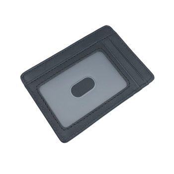 Držač kartica: ultra-tanki kožni držač, prvi sloj govedje kože, ogledni prozor, unisex, proljeće 2025