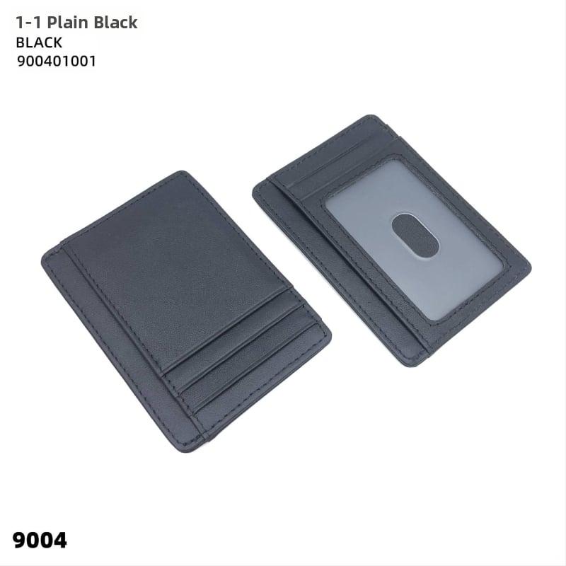 Držač kartica: ultra-tanki kožni držač, prvi sloj govedje kože, ogledni prozor, unisex, proljeće 2025