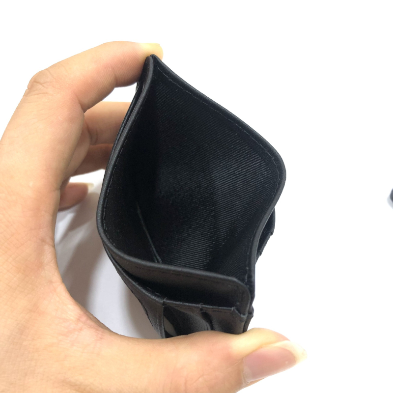 Držač kartica: ultra-tanki kožni držač, prvi sloj govedje kože, ogledni prozor, unisex, proljeće 2025