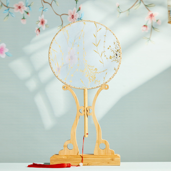 Hanfu fotórekvizit fán arany forró vasalással, bambusz és műszálas selyem