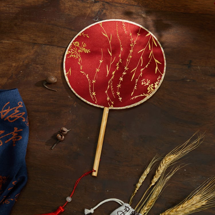 Hanfu fotórekvizit fán arany forró vasalással, bambusz és műszálas selyem