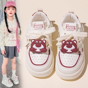 Tenisice za djevojčice, gornji dio od umjetne kože, gumena potplat, srednje visoka konstrukcija, Velcro zatvarač, korejski stil