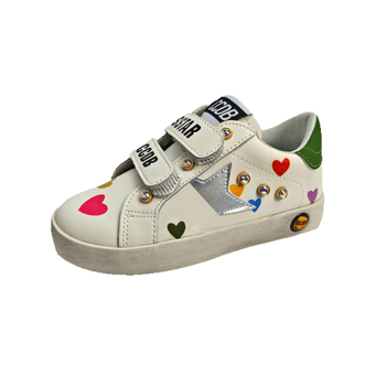 Teniske s tankim potplatom, gornji dio od prave kože, kopčanje na Velcro, uzorak zvjezdice, gumasta potplata, korejski stil