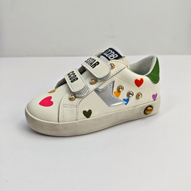 Teniske s tankim potplatom, gornji dio od prave kože, kopčanje na Velcro, uzorak zvjezdice, gumasta potplata, korejski stil