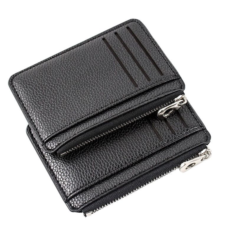 PU kožni držač kartica s RFID zaštitom, džep za novčiće, džep za ID karticu, zatvarač