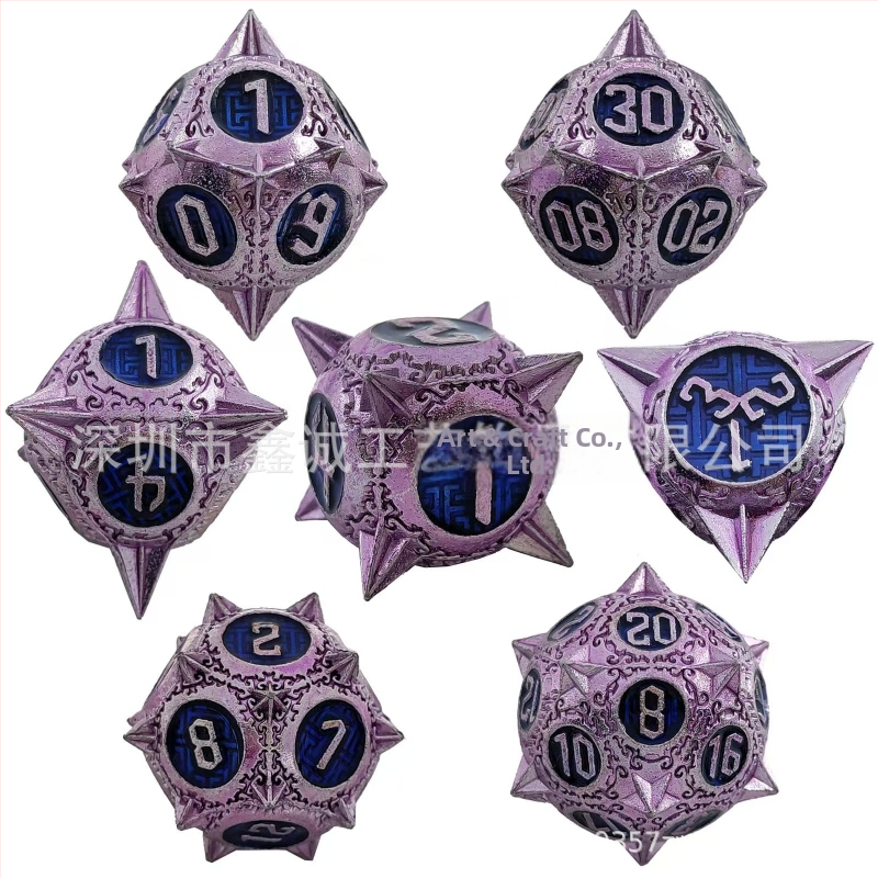 Kovový set hracích kociek pre D&D | zliatina zinku | 20-stranné kocky | značka Xincheng | set 100 kusov | možnosť prispôsobenia