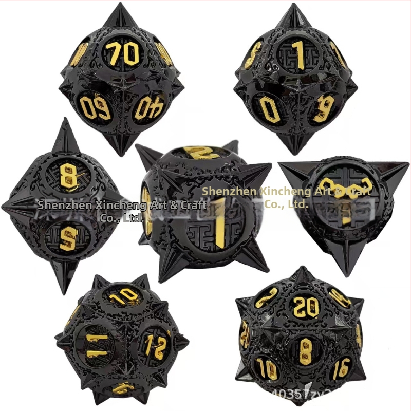 Kovový set hracích kociek pre D&D | zliatina zinku | 20-stranné kocky | značka Xincheng | set 100 kusov | možnosť prispôsobenia