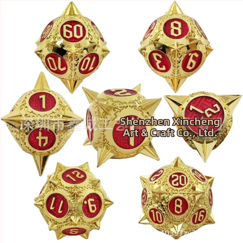 Kovový set hracích kociek pre D&D | zliatina zinku | 20-stranné kocky | značka Xincheng | set 100 kusov | možnosť prispôsobenia
