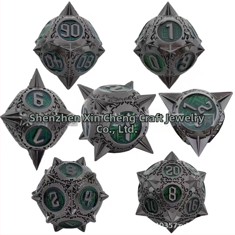 Kovový set hracích kociek pre D&D | zliatina zinku | 20-stranné kocky | značka Xincheng | set 100 kusov | možnosť prispôsobenia