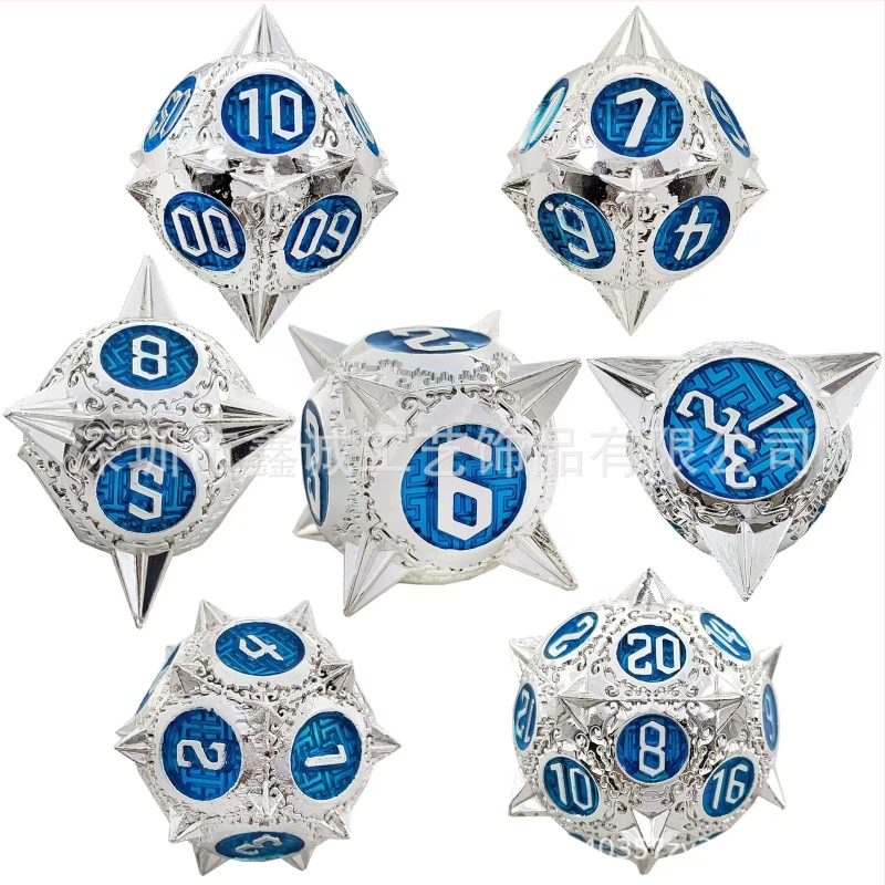 Kovový set hracích kociek pre D&D | zliatina zinku | 20-stranné kocky | značka Xincheng | set 100 kusov | možnosť prispôsobenia