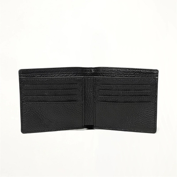 Novčanik s višestrukim džepovima za kartice, koža prvog sloja s lychee teksturom, metalni logo, kratki stil, poliester podstava, proljeće 2024