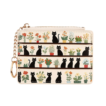 Женски монетник в японски стил с множество отделения за карти, PU материал, животински принт, марка Ditayst, урбан стил, ултра лек